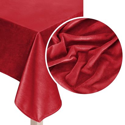 Obrus dekoracyjny SOFT 140x220 welurowy czerwony