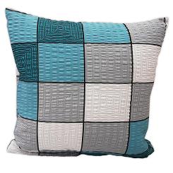 Poszewka z kory 40x40 wzór piknikowa krata turkusowa