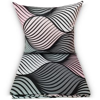 Pościel bawełniana 160x200 szara różowa biała warkocze