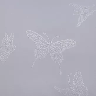 Pościel atłasowa z haftem 160x200 ekskluzywna biała motyle