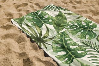 Ręcznik plażowy 100x180 liście monstery