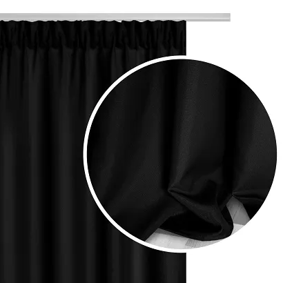 Zasłona gotowa na taśmie VIVA 140x270 półzaciemniająca czarna