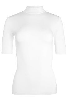 Bluzka damska półgolf z krótkim rękawem LAYLA biała