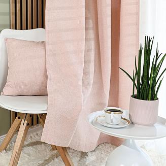 Zasłona gotowa na taśmie MOLLY 140x250 strukturalna pudrowy róż