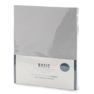 Prześcieradło satynowe z gumką BASIC 160x200x30 Eurofirany jasnoszary