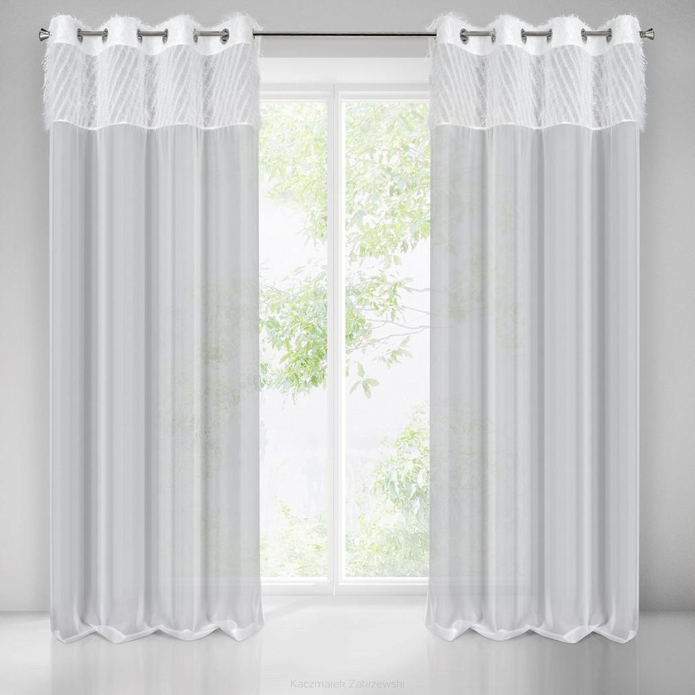 Zasłona gotowa na przelotkach AMIRA 140x250 Eurofirany biały