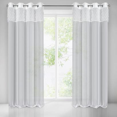 Zasłona gotowa na przelotkach AMIRA 140x250 Eurofirany biały