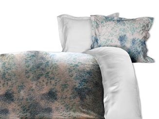 Pościel satyna bawełniana BELIZE 160x200 biała turkusowa w cętki PREMIUM