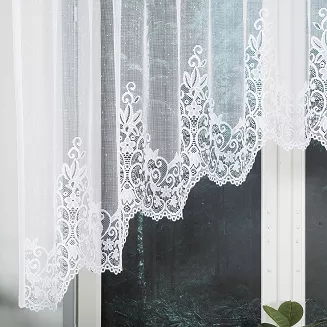 Firanka żakardowa gotowa na żabki BERENIKA 330x130 biała