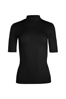 Bluzka damska półgolf z krótkim rękawem LAYLA w kolorze czarnym
