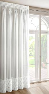 Zasłona gotowa na taśmie ROSES 140x270 Eva Minge Eurofirany biały