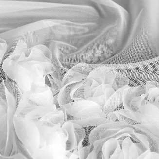 Zasłona gotowa na taśmie ROSES 140x270 Eva Minge Eurofirany biały
