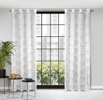 Zasłona gotowa na przelotkach NATALY 140x250 Eurofirany biała w liście