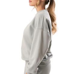 Bawełniana bluza dresowa z długim rękawem Babell kod 3009 eukaliptusowa