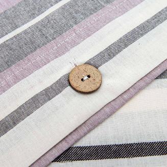 Pościel bawełniana RUNE 140x200 NATURAL Darymex białe fioletowe szare paski