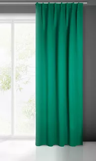 Zasłona gotowa na taśmie MILAN 140x300 Eurofirany ciemnozielony