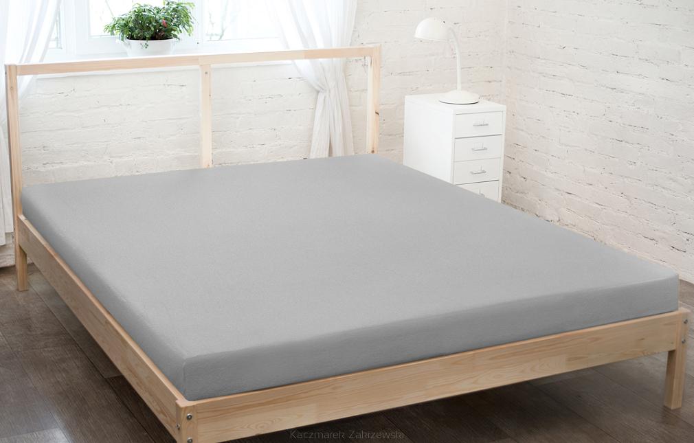 Prześcieradło jersey z gumką 160x200 szary