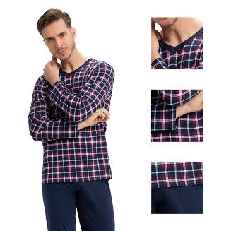 Piżama męska LUNA kod 795 w serek granatowy