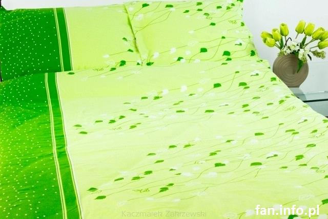Pościel z kory 160x200 wzór zielone gałązki k13