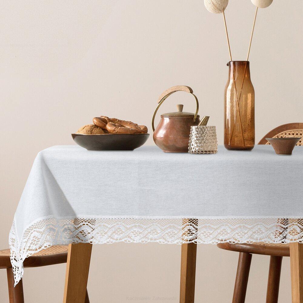 Obrus dekoracyjny SUSAN 140x260 Eurofirany biały