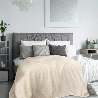 Koc narzuta CINDY 200x220 Design91 beżowy