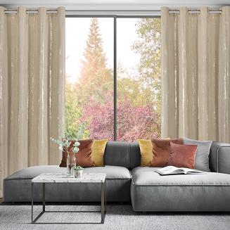 Zasłona gotowa na przelotkach LIBI 140x250 Eurofirany beżowy