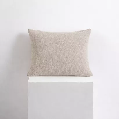 Poszewka bawełniana muślinowa 50x60 ciemnobeżowa