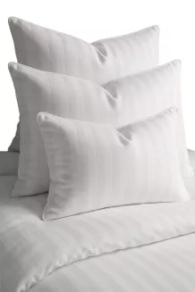 Poszewka hotelowa adamaszek 70x80 premium biała pasy 2 cm zapinana na zamek