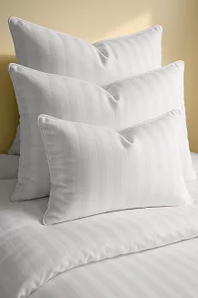 Poszewka hotelowa adamaszek 70x80 premium biała pasy 2 cm zapinana na zamek