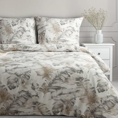 Pościel bawełniana LAYLA 140x200 Eurofirany biała stalowa w pióra