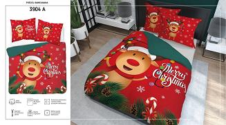 Pościel bawełniana świąteczna 160x200 wzór renifer rudolf