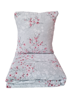 Pościel z kory 160x200 szara różowa kwiat wiśni sakura