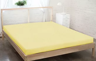 Prześcieradło frotte z gumką 180x200 jasny żółty GRUBE