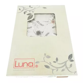 Szlafrok damski LUNA kod 367 niebieski z koronką