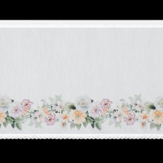 Firana gotowa na taśmie FLOWERY 150x60 Eurofirany biały