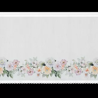 Firana gotowa na taśmie FLOWERY 150x60 Eurofirany biały