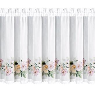 Firana gotowa na taśmie FLOWERY 150x60 Eurofirany biały