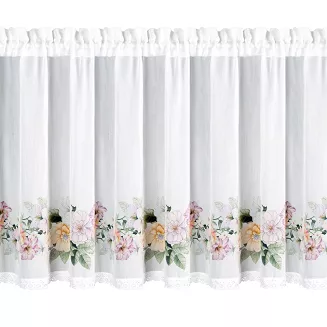 Firana gotowa na taśmie FLOWERY 150x60 Eurofirany biały