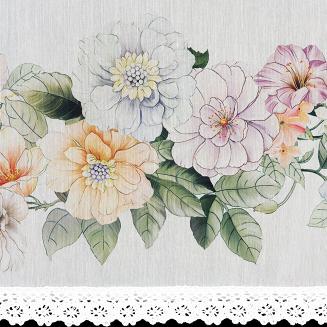Firana gotowa na taśmie FLOWERY 150x60 Eurofirany biały