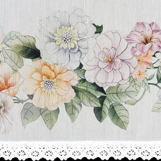 Firana gotowa na taśmie FLOWERY 150x60 Eurofirany biały