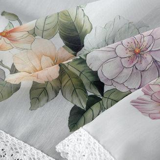 Firana gotowa na taśmie FLOWERY 150x60 Eurofirany biały