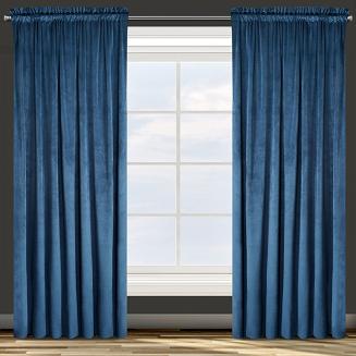 Zasłona gotowa na taśmie ROSA 140x300 Design91 granatowy