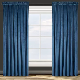 Zasłona gotowa na taśmie ROSA 140x300 Design91 granatowy