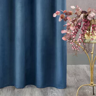 Zasłona gotowa na taśmie ROSA 140x300 Design91 granatowy