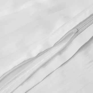 Pościel satyna bambusowo-bawełniana (P) STRIPE WHITE/220x200 +2x70x80 z listwą +4x40x40 BAMBOO