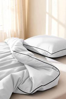 Pościel bambusowa 220x200 biała z czarną bizą