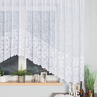 Firanka żakardowa gotowa na żabkach KINGA 530x160 biała