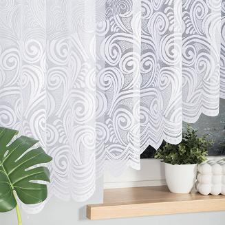 Firanka żakardowa gotowa na żabkach KINGA 530x160 biała