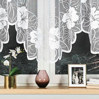 Firanka żakardowa gotowa na żabki GRACJANA 400x160 biała