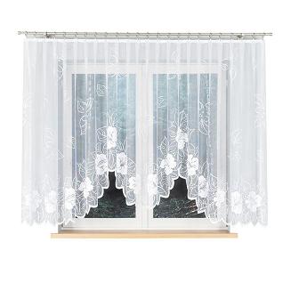 Firanka żakardowa gotowa na żabki GRACJANA 400x160 biała